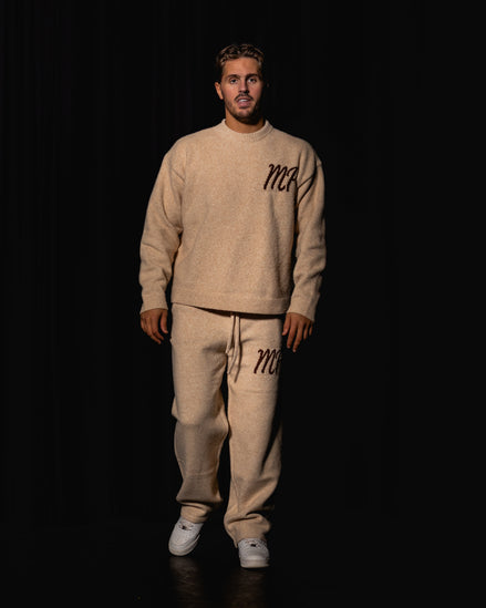 Beige Original logo knitted sweater