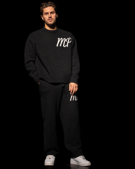 Black original logo knitted bottoms