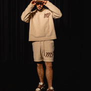 Beige original logo knitted shorts