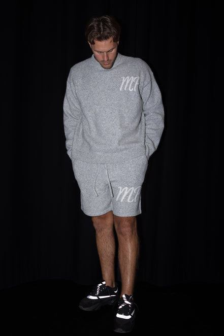 Grey original logo knitted shorts