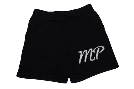 Black original logo knitted shorts