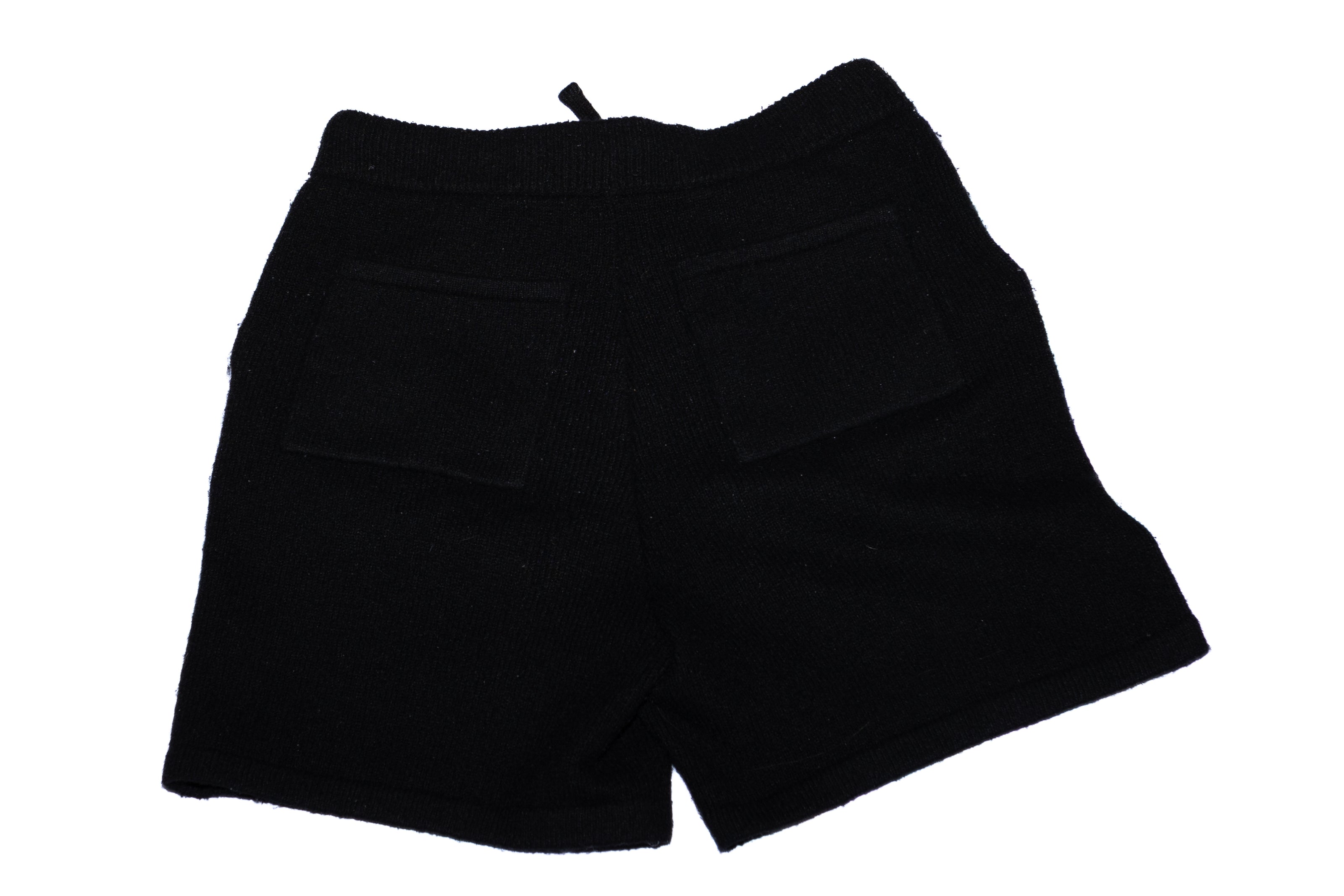 Black original logo knitted shorts
